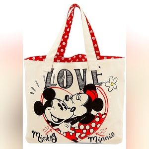 NWT!✨ Super Cute Disney Mickey and Minnie Mouse Love Large Canvas Tote! ❤️